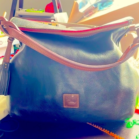 Dooney and Burke all leather navy, and brown. Florentine Leather! NWOT! - Picture 2 of 6